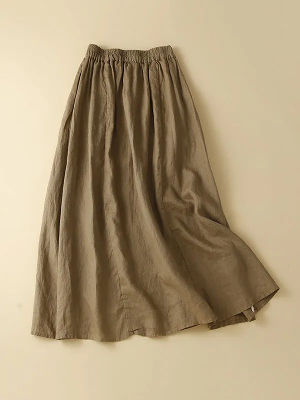 A-Line Loose Drawstring Elasticity Skirts