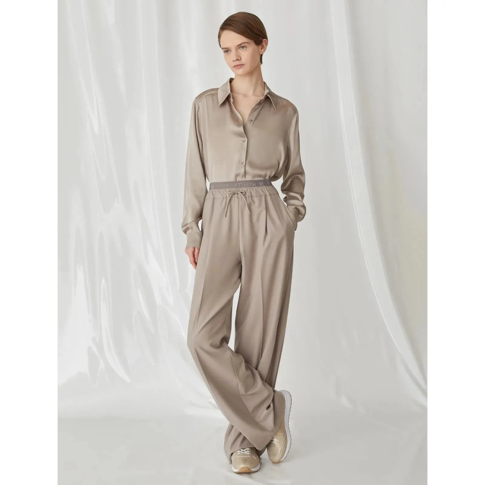 Afona Wide Leg Trousers Mink