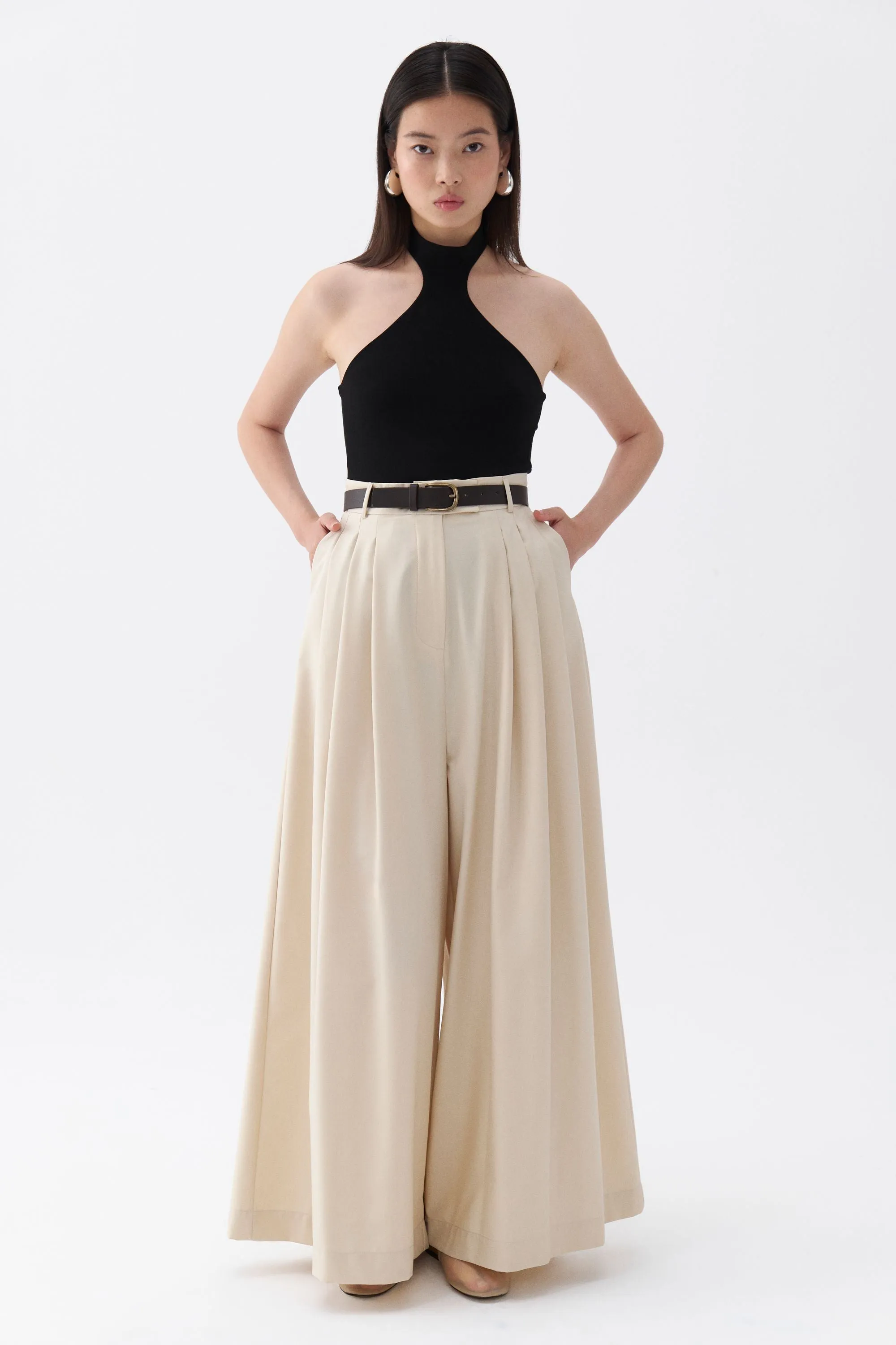 Belted Palazzo Trousers (Final Sale)