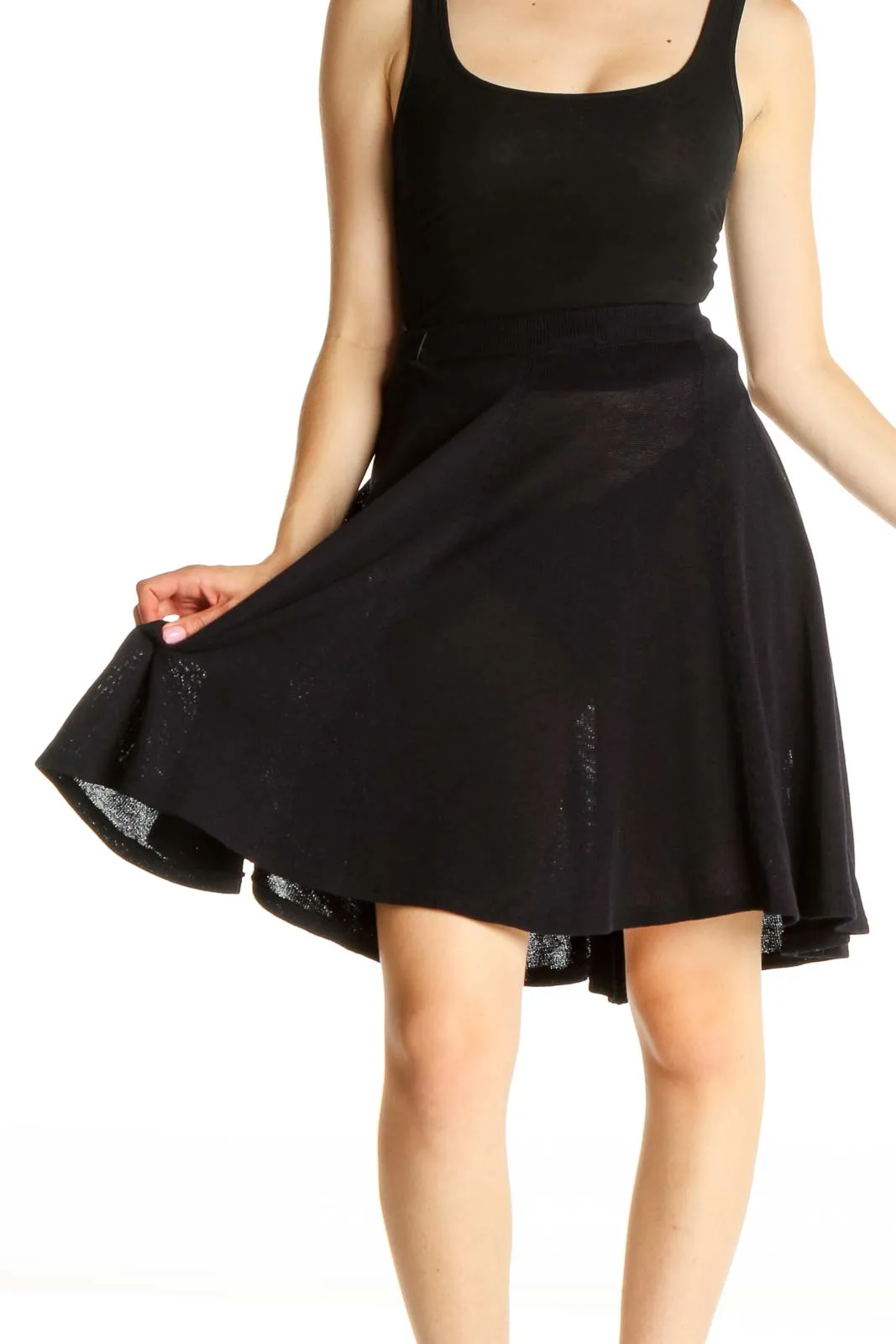 Black All Day Wear A-Line Skirt