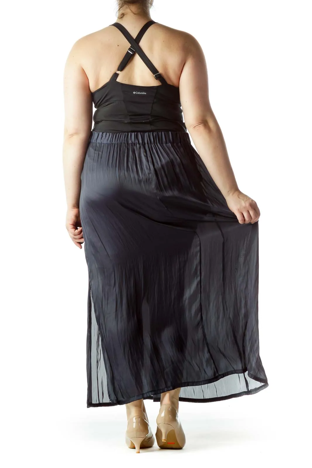 Black Pleated Maxi Skirt