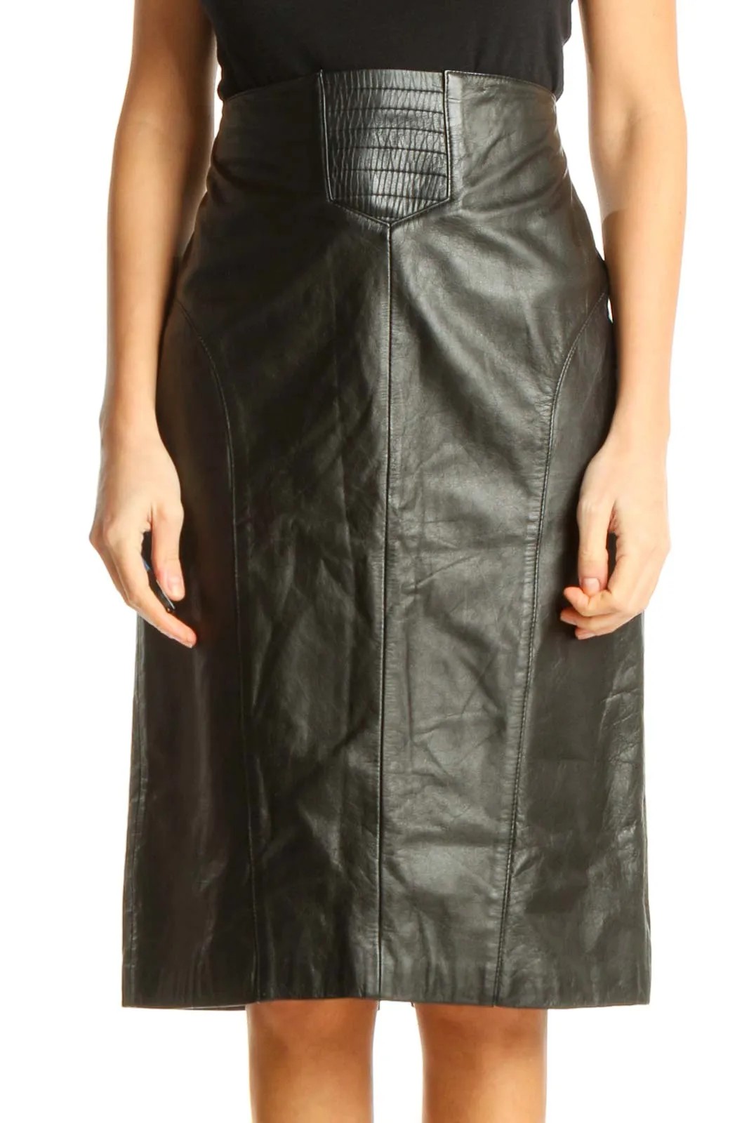 Black Retro A-Line Skirt