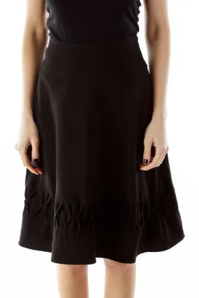 Black Textured A-Line Skirt