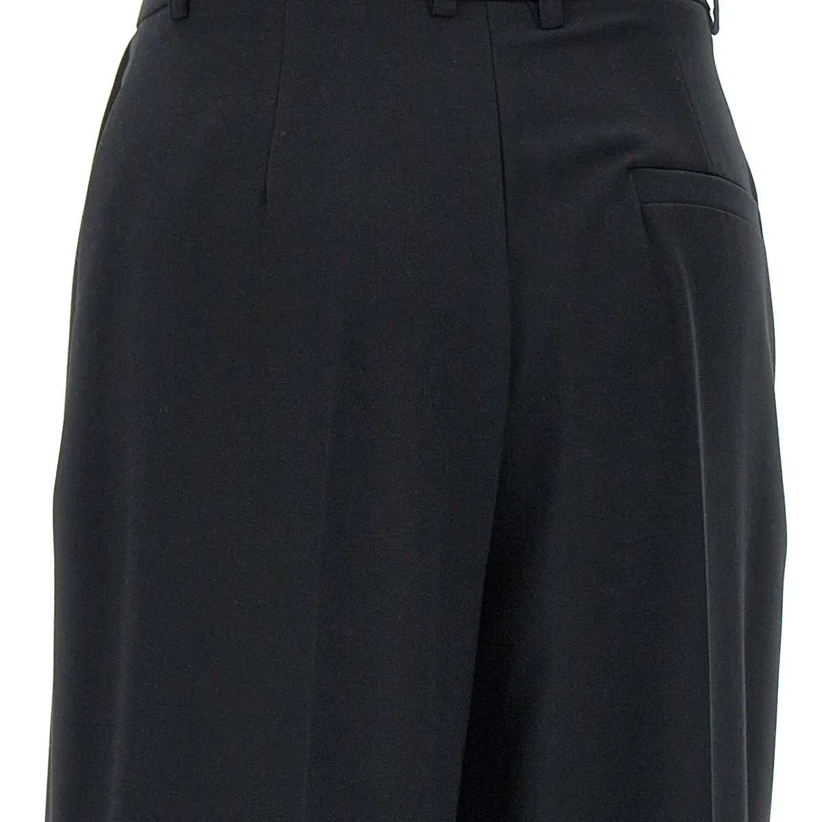 Black Wide Leg Viscose Trousers