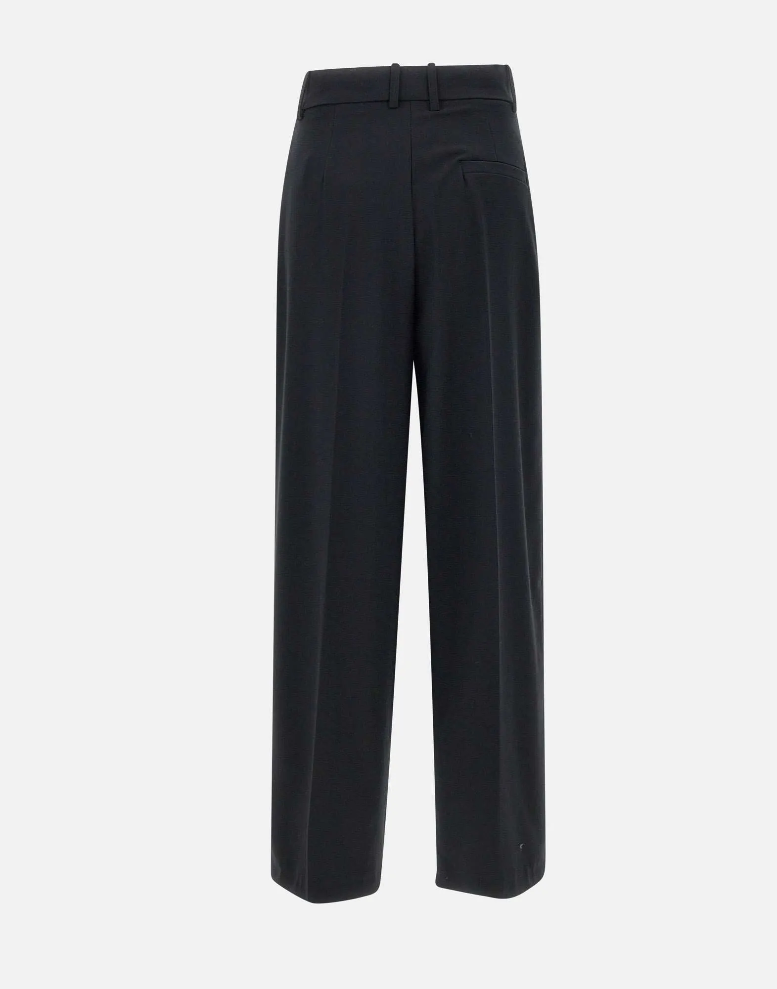 Black Wide Leg Viscose Trousers