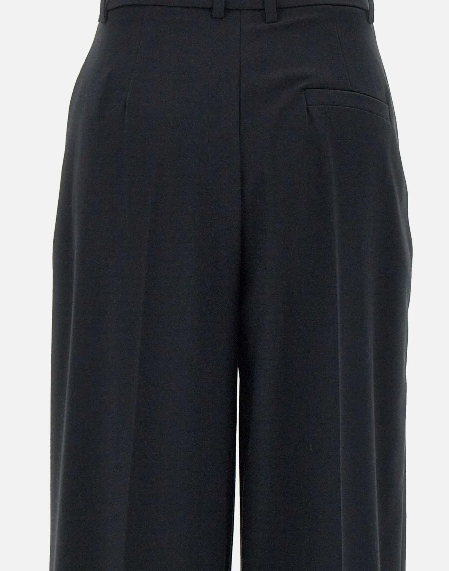 Black Wide Leg Viscose Trousers