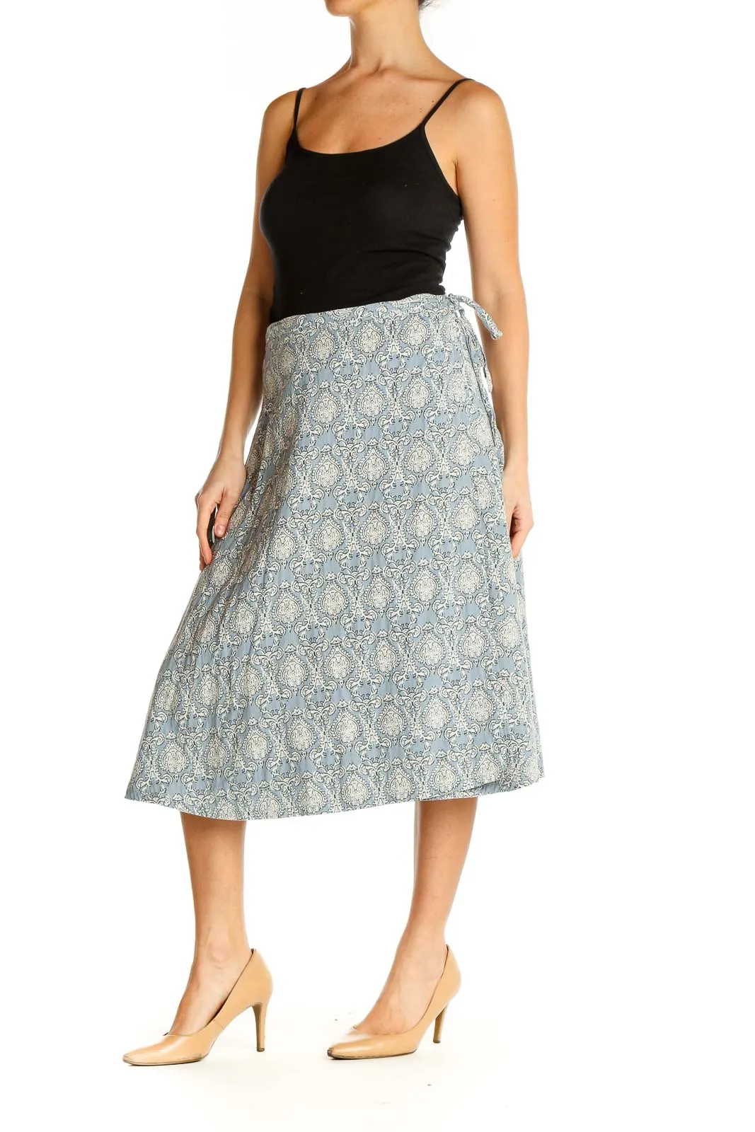 Blue Printed All Day Wear A-Line Skirt