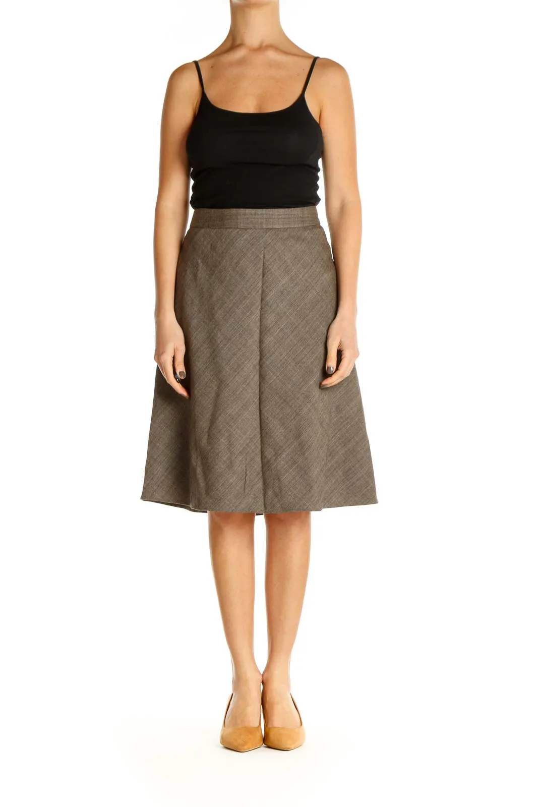 Brown Classic A-Line Skirt