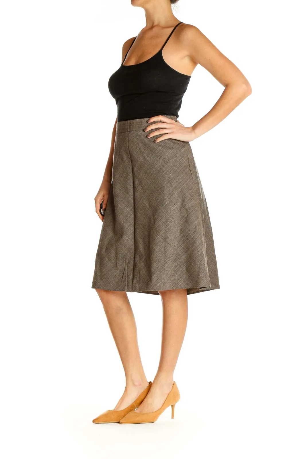 Brown Classic A-Line Skirt