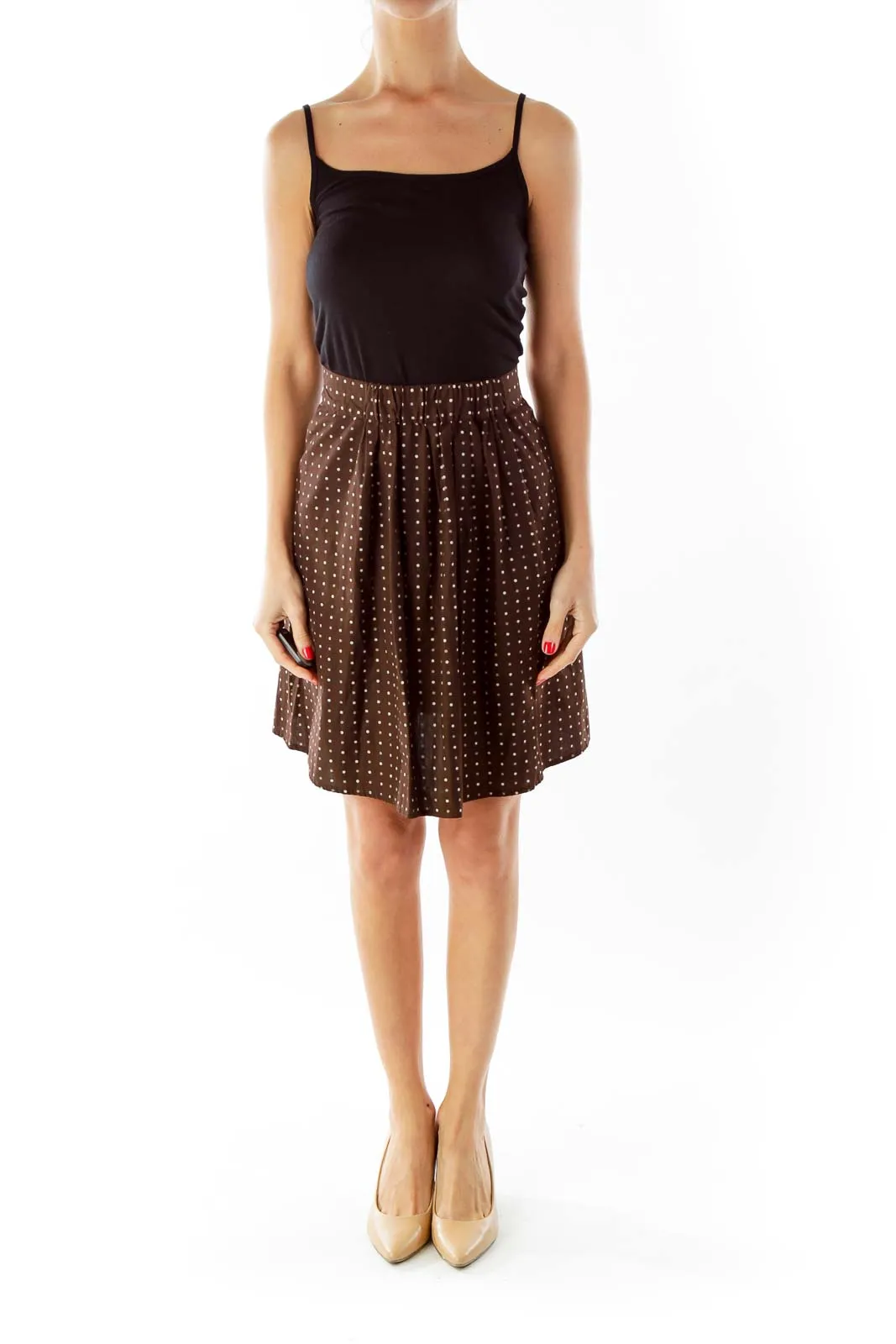 Brown Polka-Dot Skirt