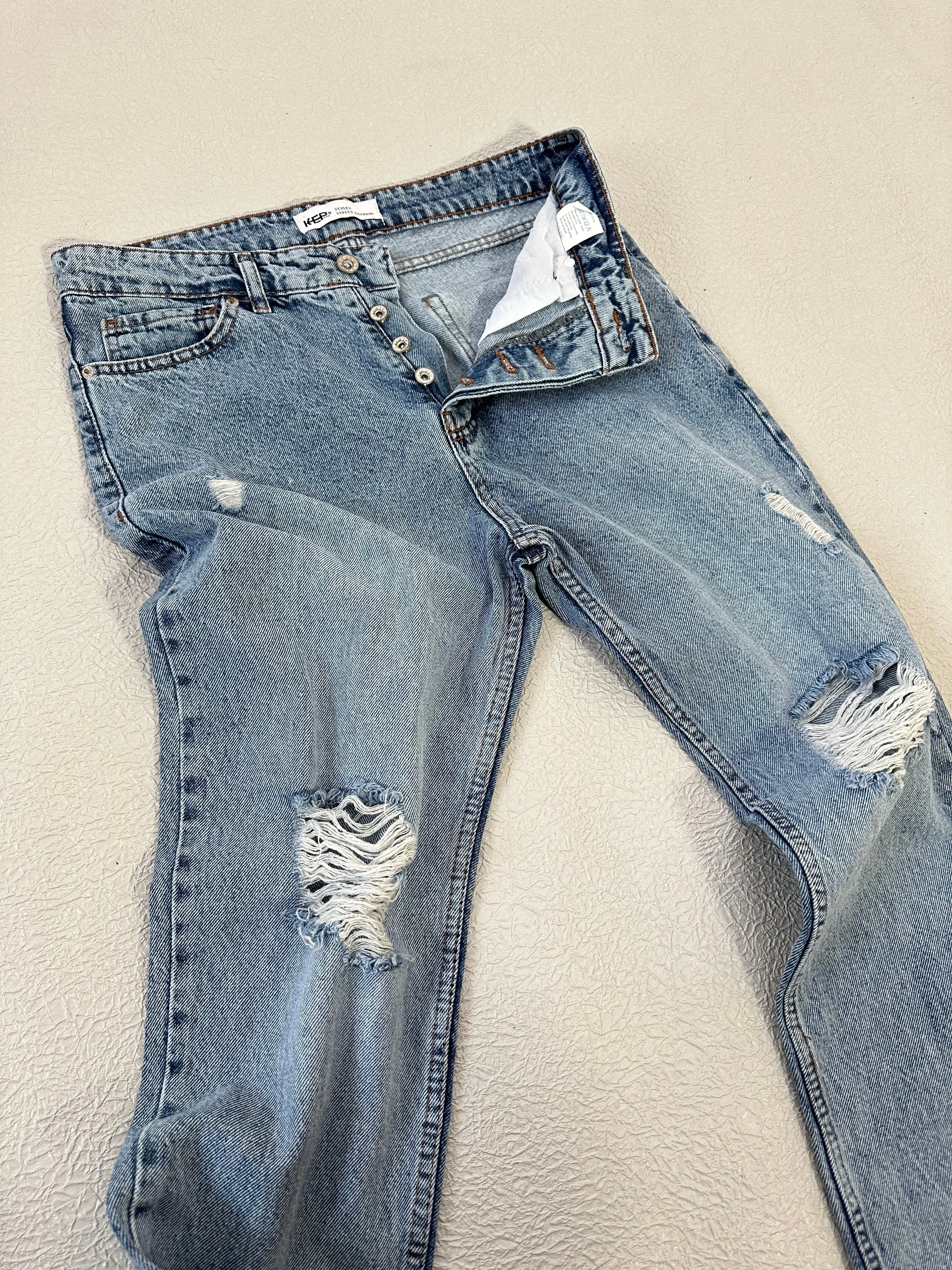 Callen Distressed Ripped Raw Hem Cropfit Boyfriend Jeans