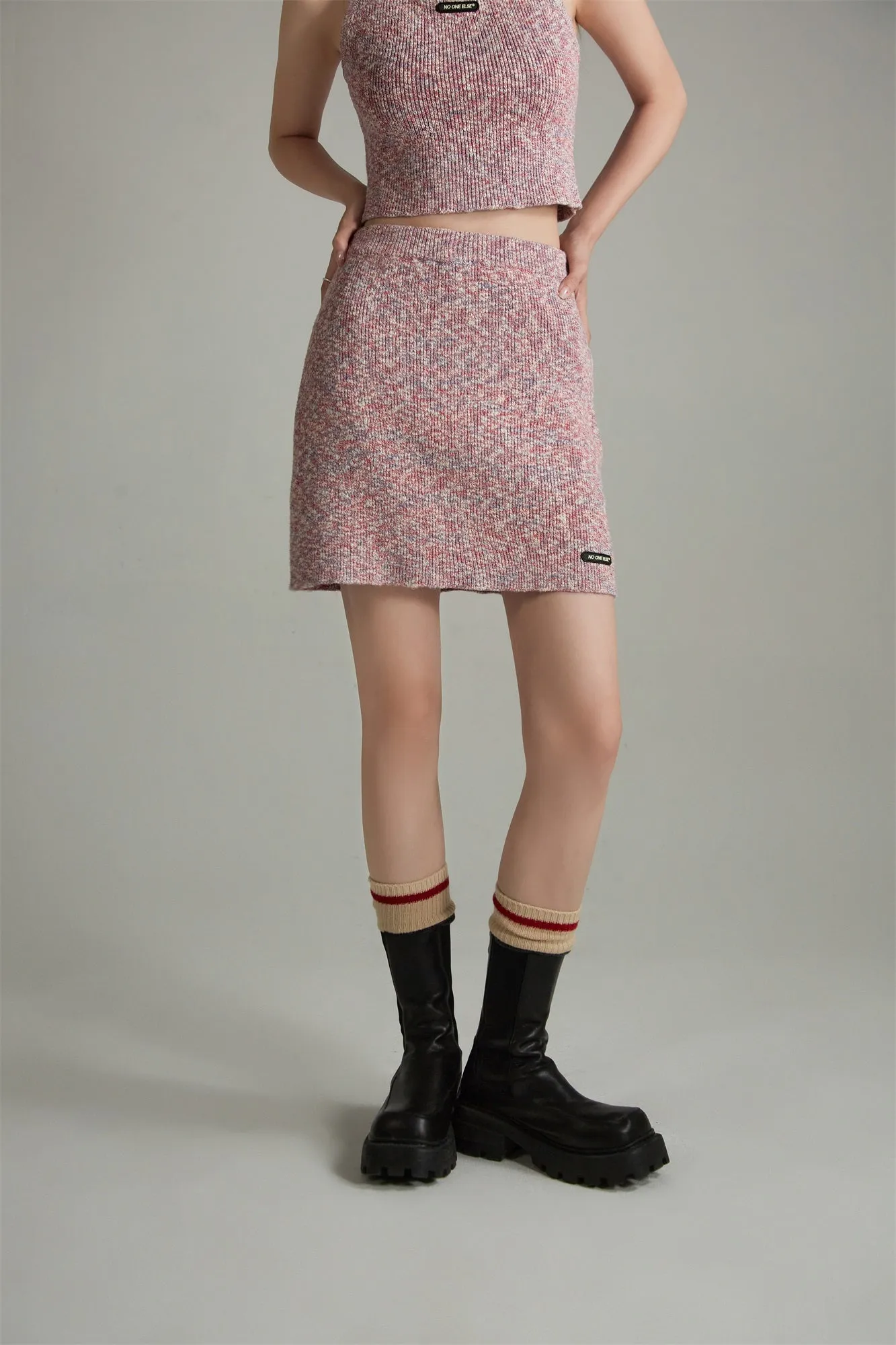 Colorful Knit A-Line Skirt