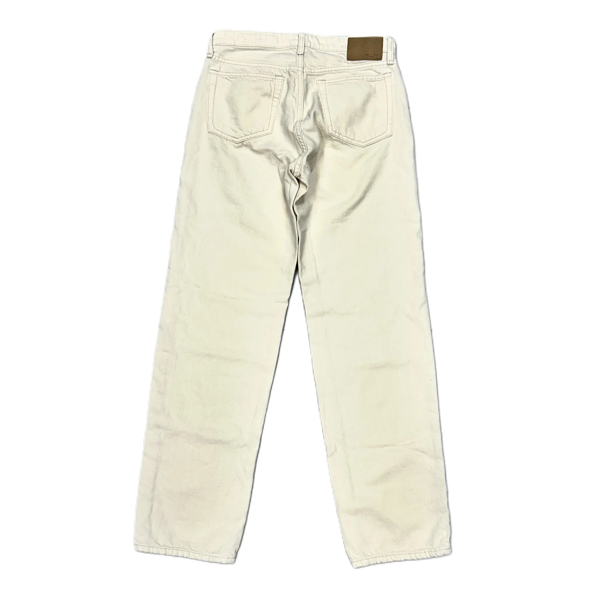 Cream Denim Jeans Boyfriend By Rag & Bones Jeans, Size: 0