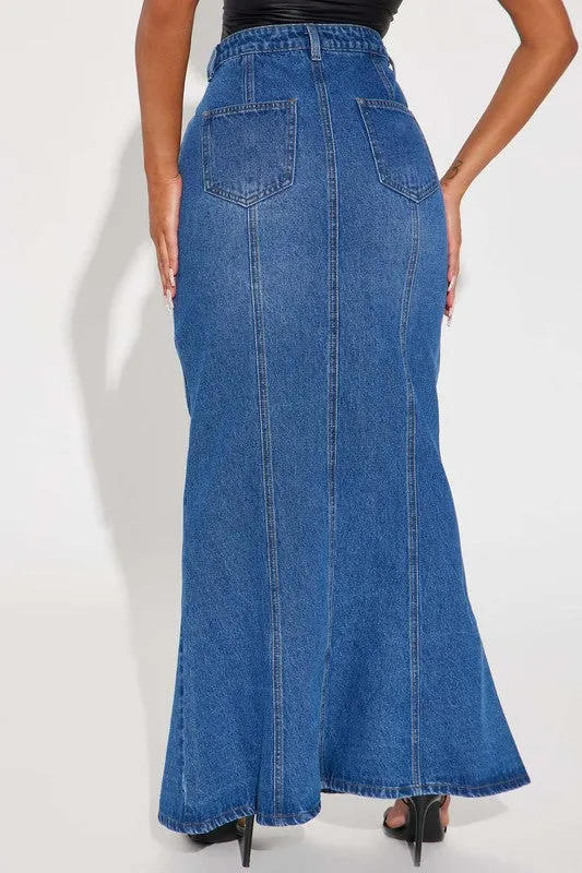 DENIM MAXI SKIRTS