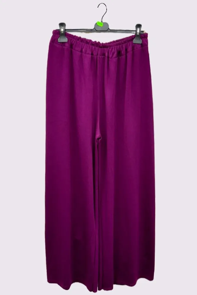 Elasticated Waistband Palazzo Trousers