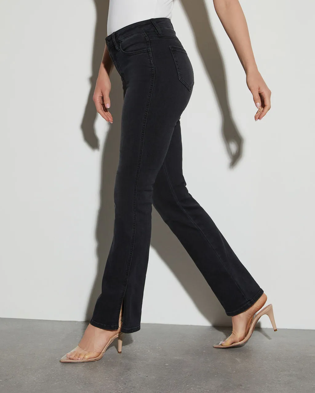 Eliza High Rise Stretch Bootcut Split Hem Jeans