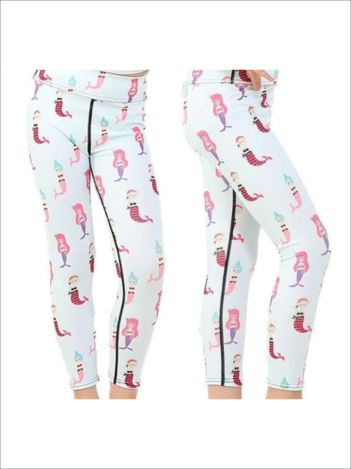 Girls Striped Unicorn Leggings (11 Style Options)