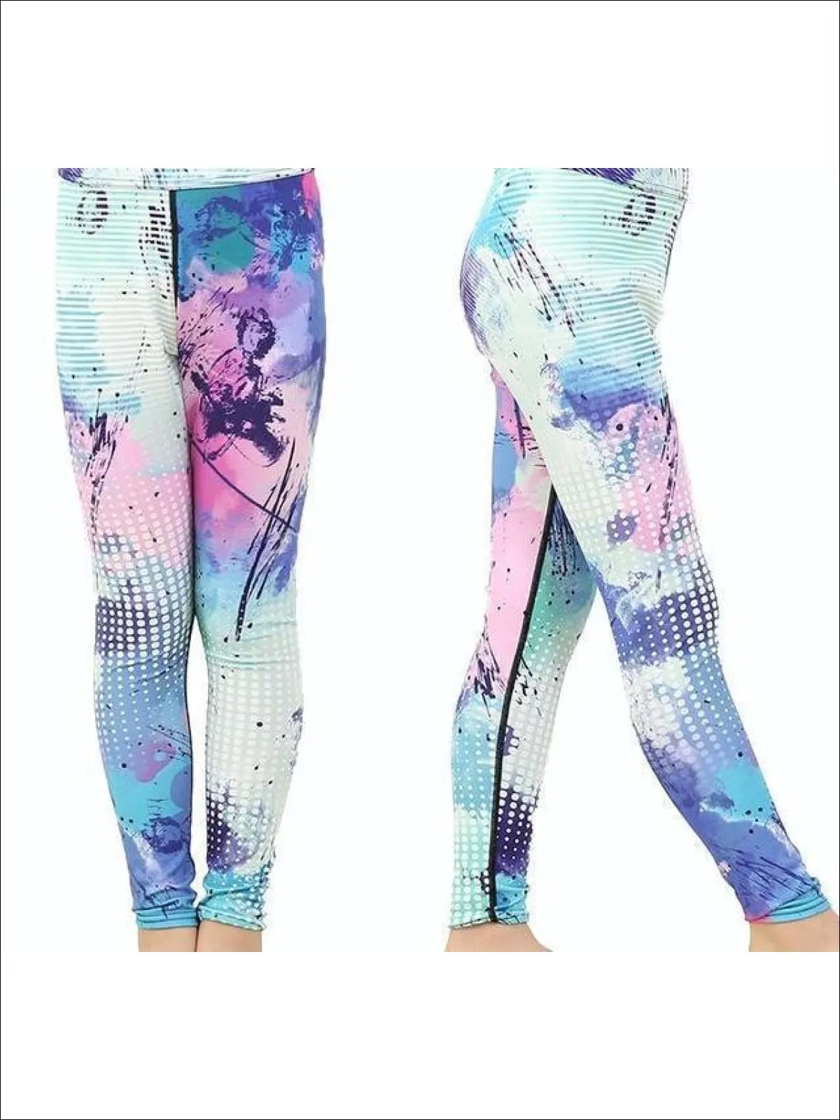 Girls Striped Unicorn Leggings (11 Style Options)