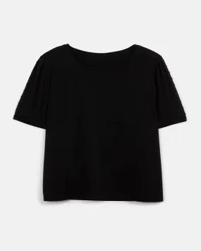 Giselle Eyelet Sleeve Top | Black