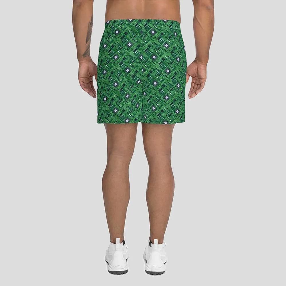 Green Circuit Board Athletic Shorts (POD)