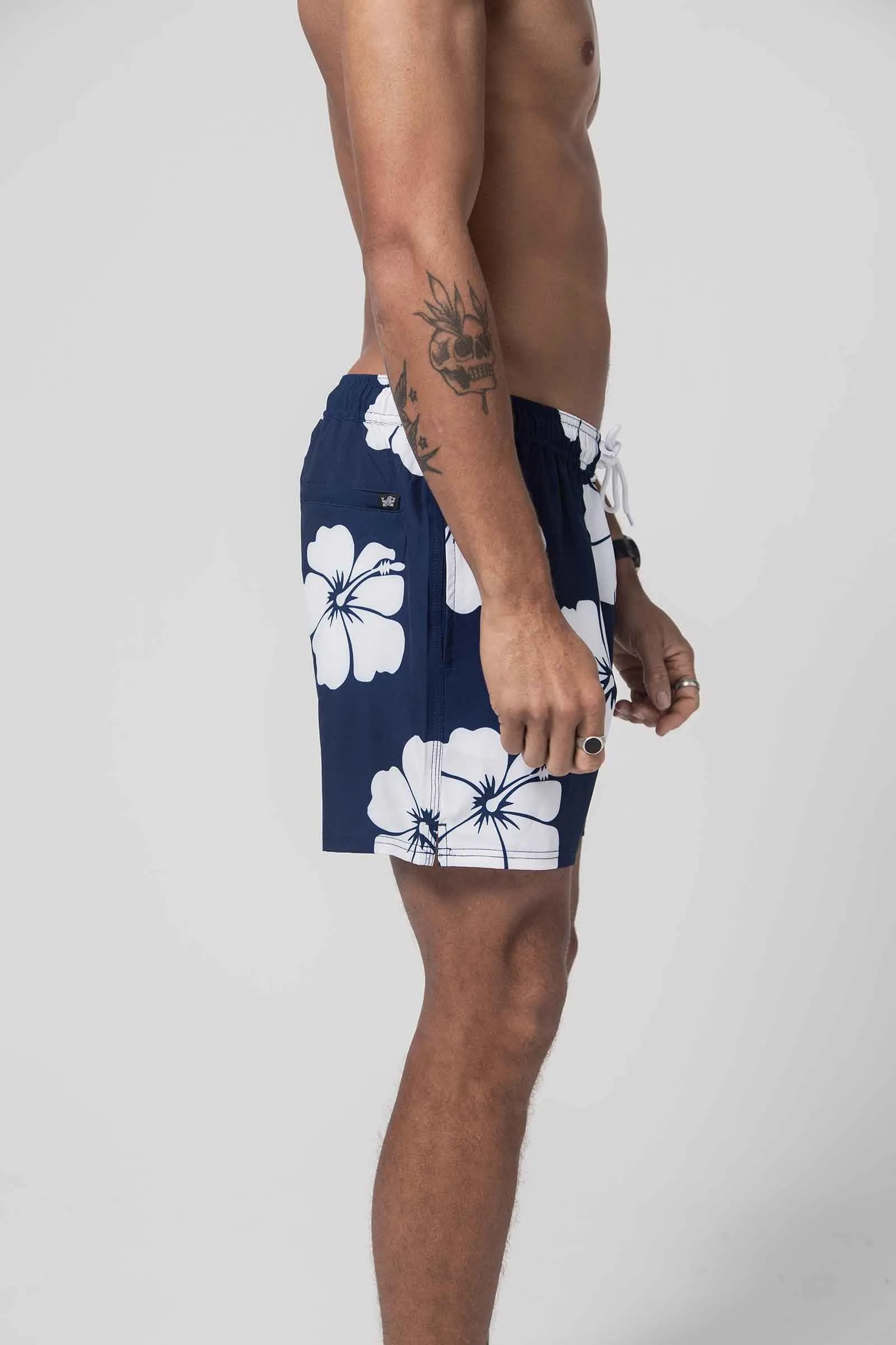 Hibiscus Beach Boardies Navy (100% recycled)