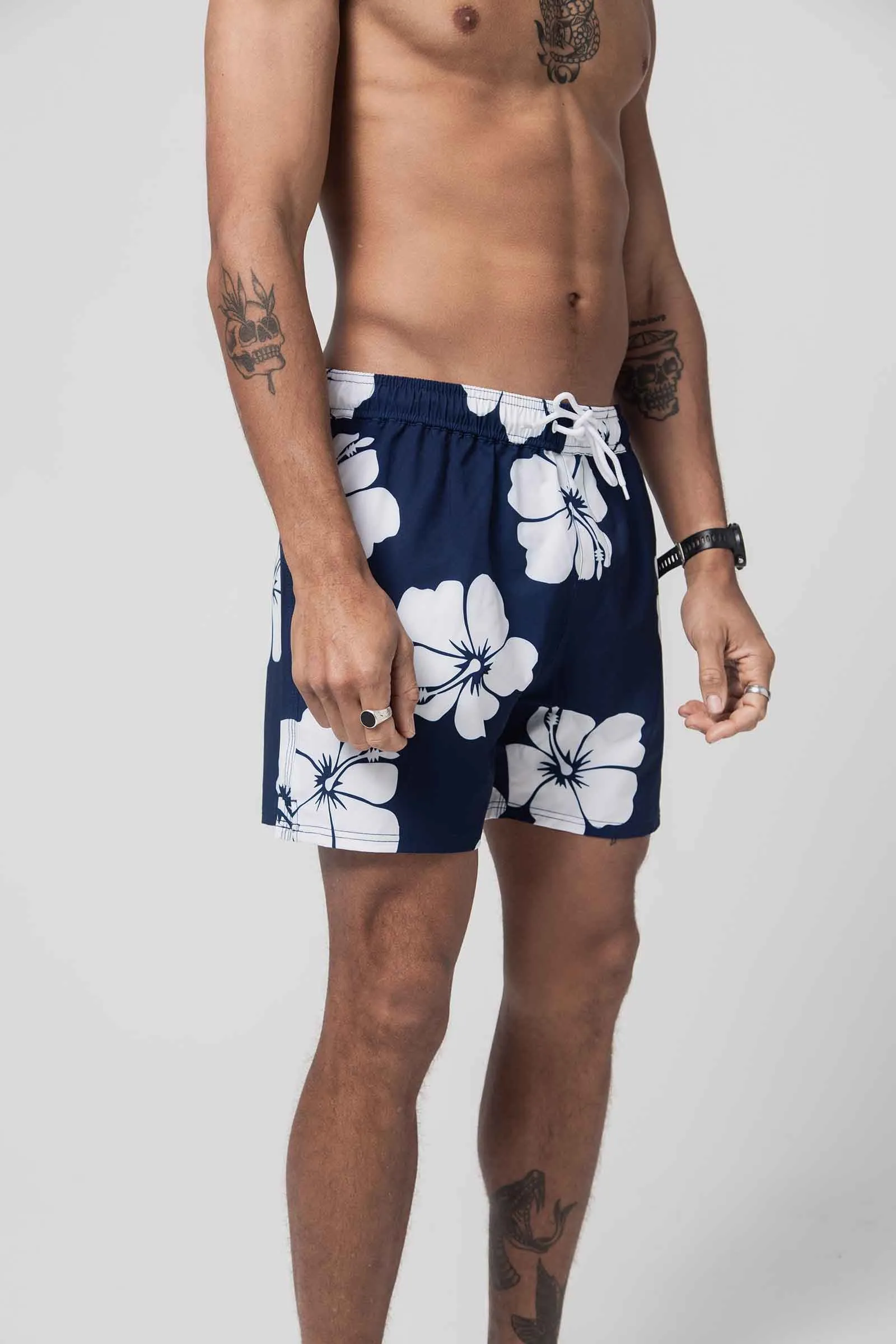 Hibiscus Beach Boardies Navy (100% recycled)