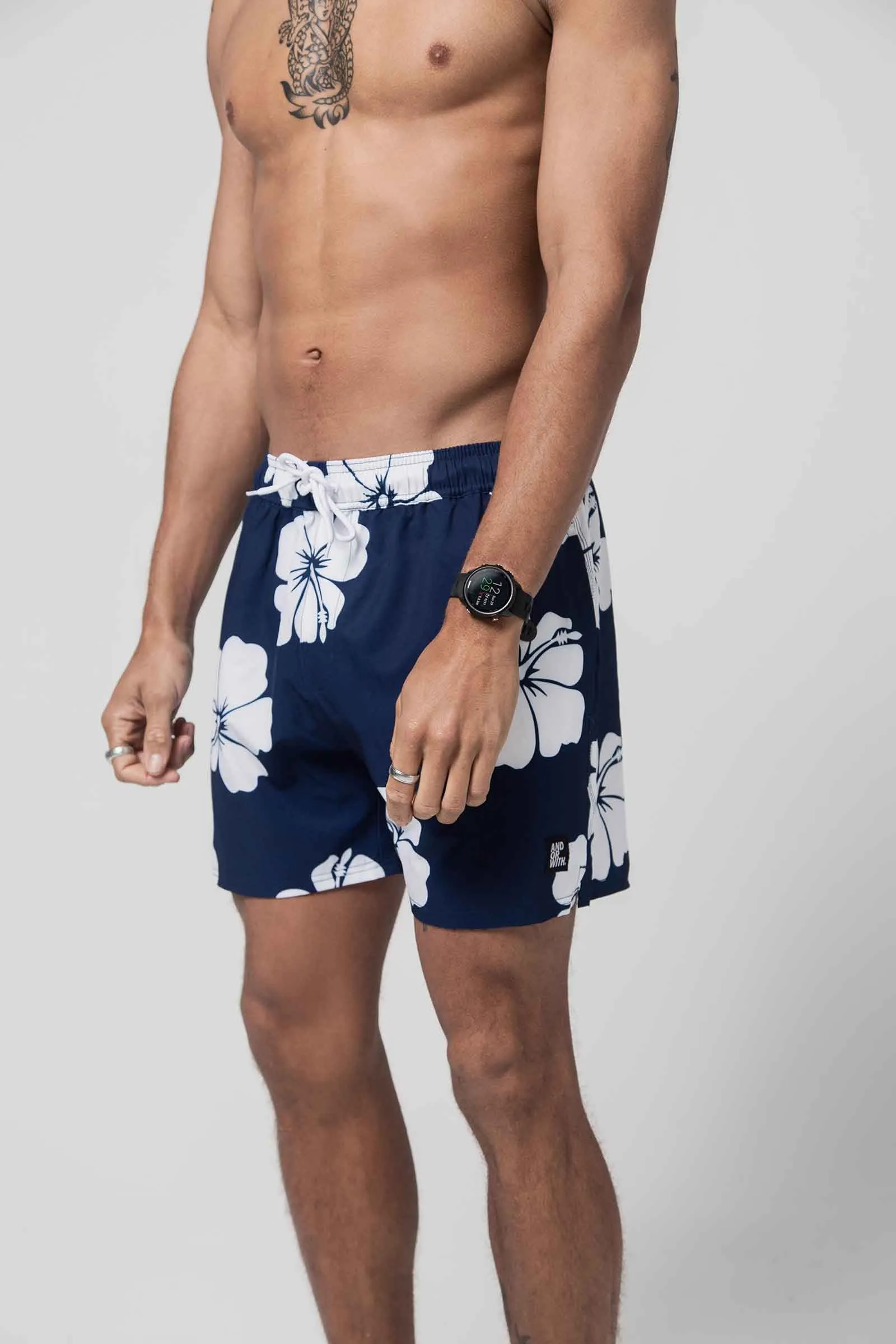 Hibiscus Beach Boardies Navy (100% recycled)