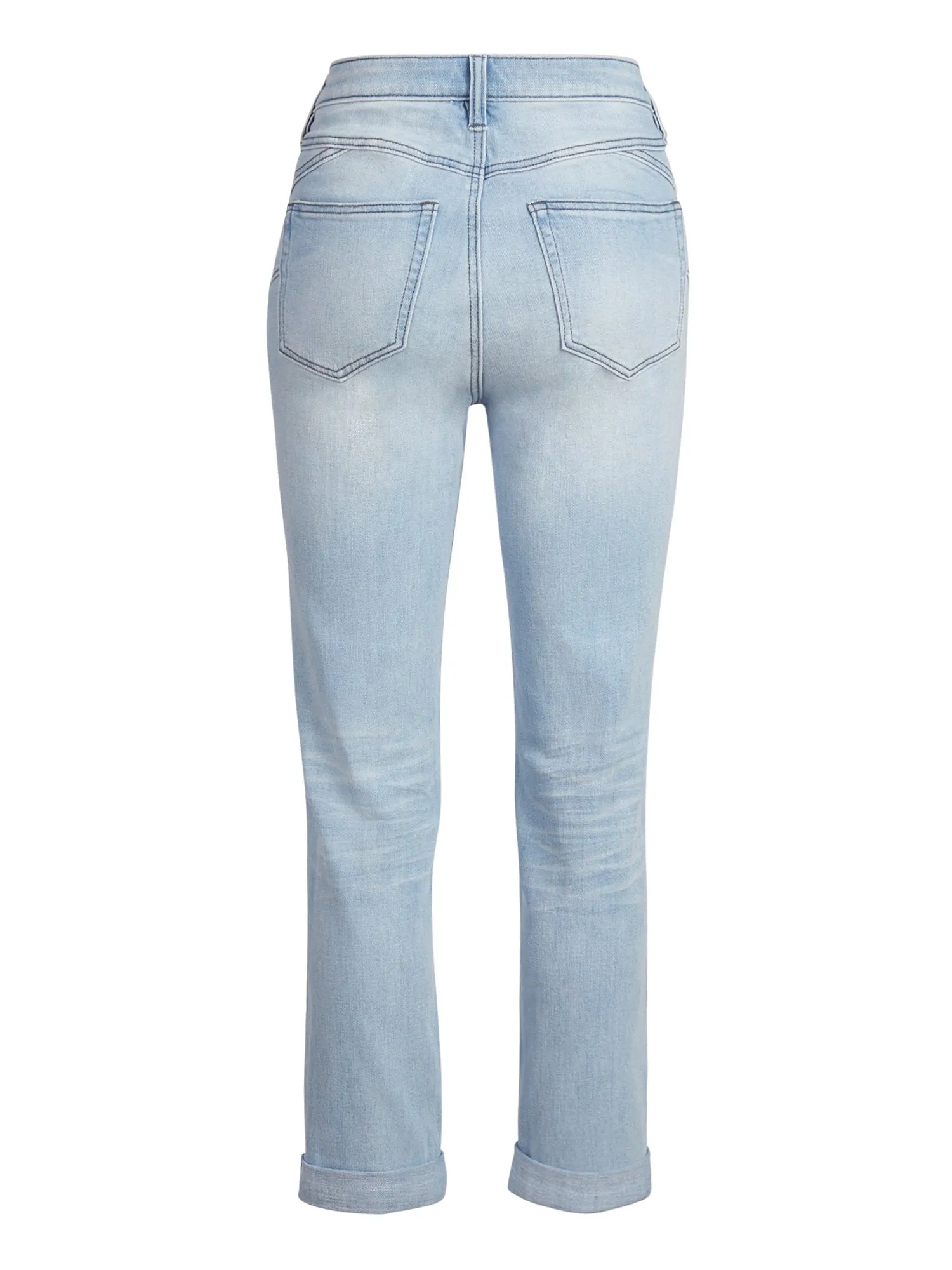 High-Rise Diamond Blue Boyfriend Jeans