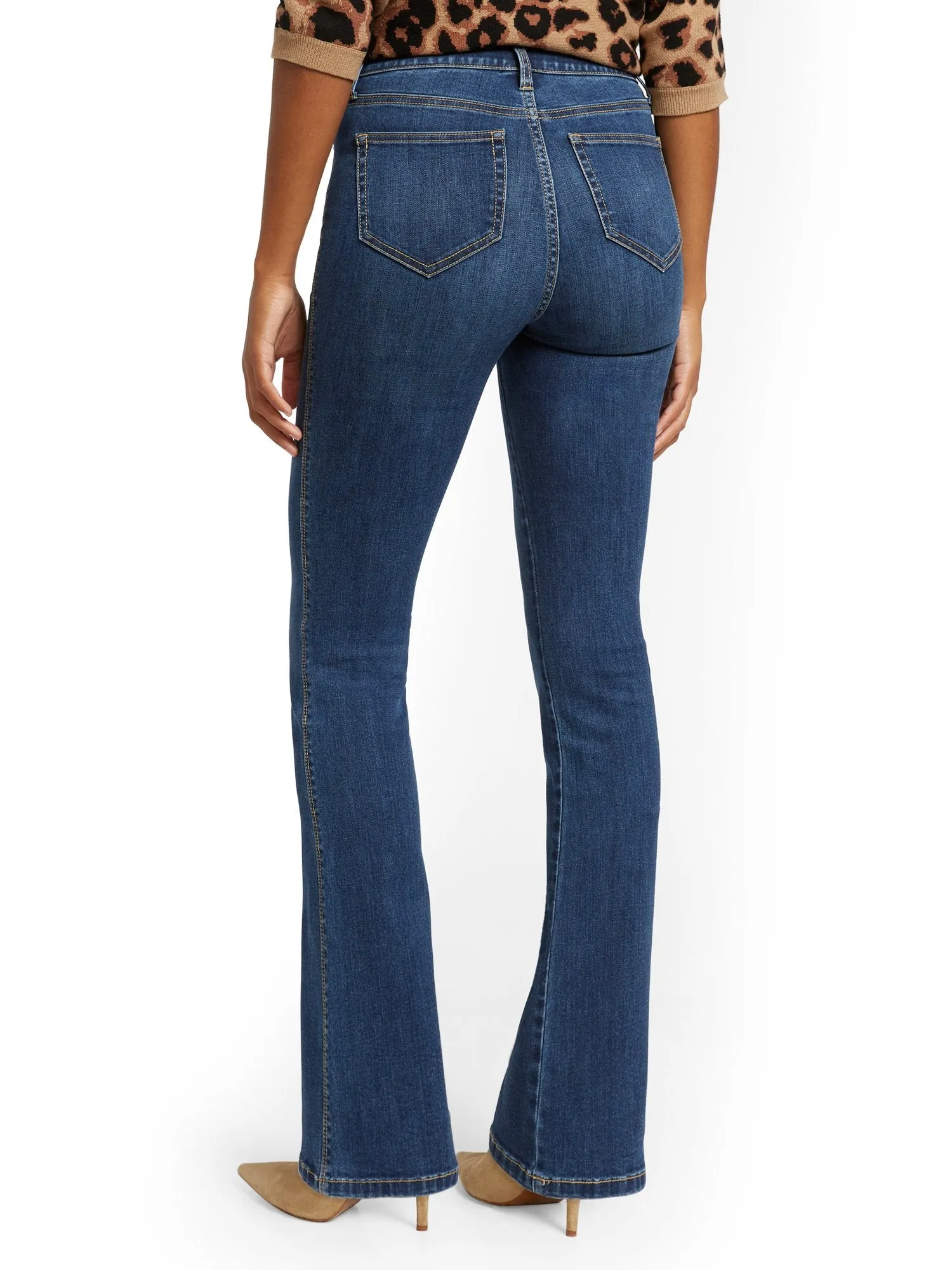 High-Waisted Curvy Barely Bootcut Jeans - Brilliant Blue