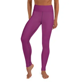 Hot Purple Women's Yoga Leggings, Best Royal Purple Long Gym Tights-Made in USA/EU/MX