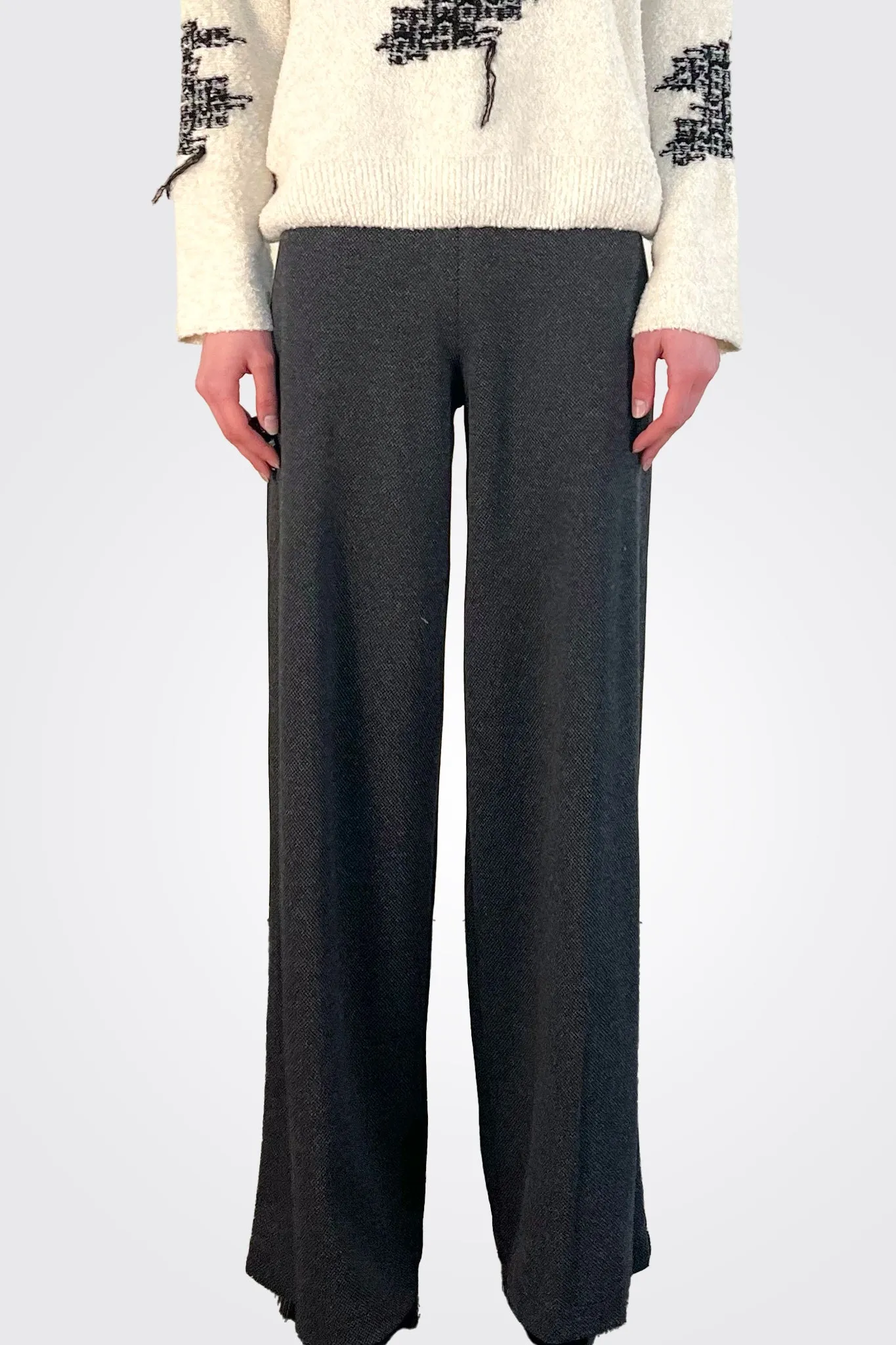 Jacquard Palazzo Trousers - Multi