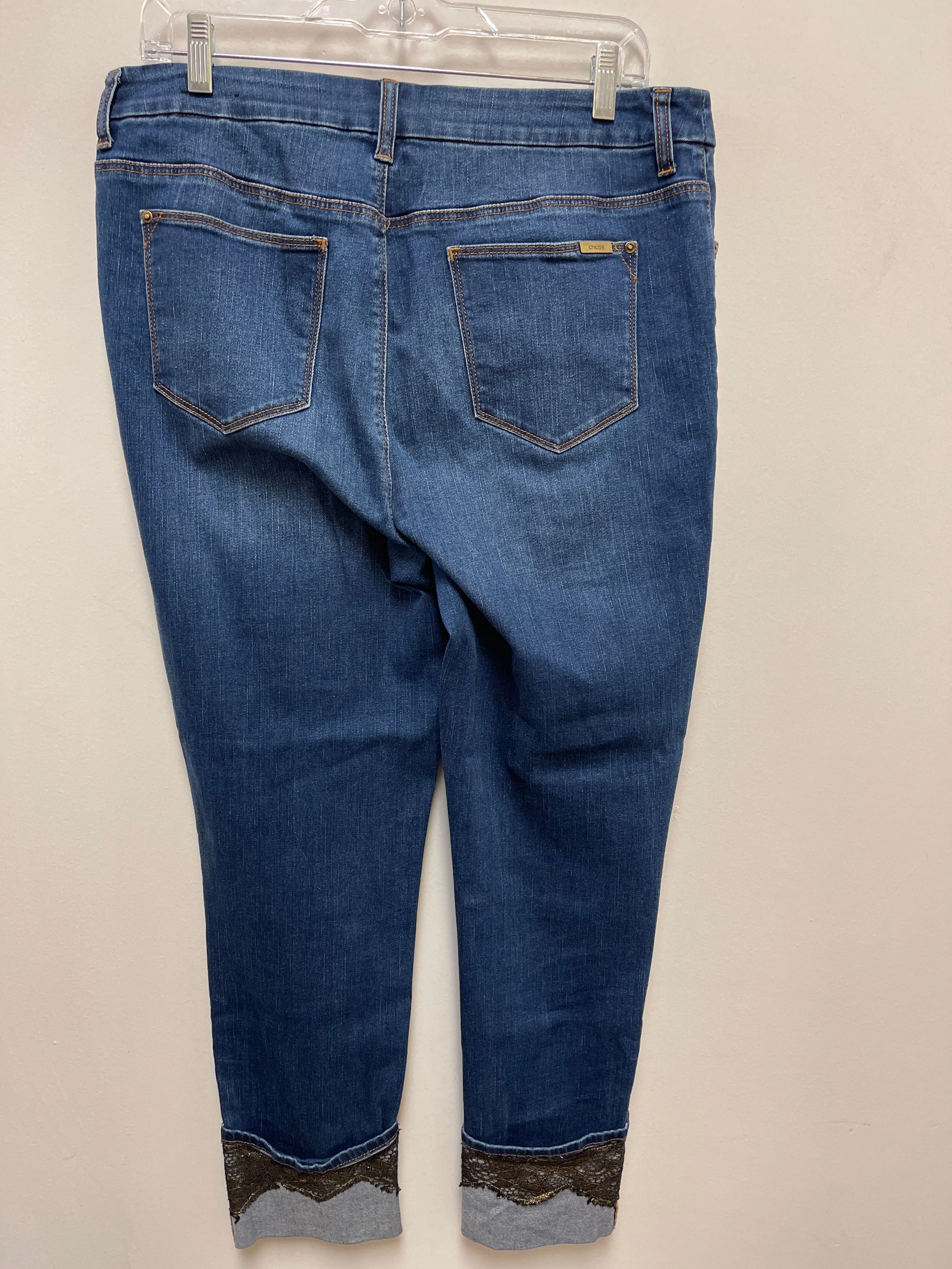 Jeans Boyfriend By Chicos In Blue Denim, Size: 8