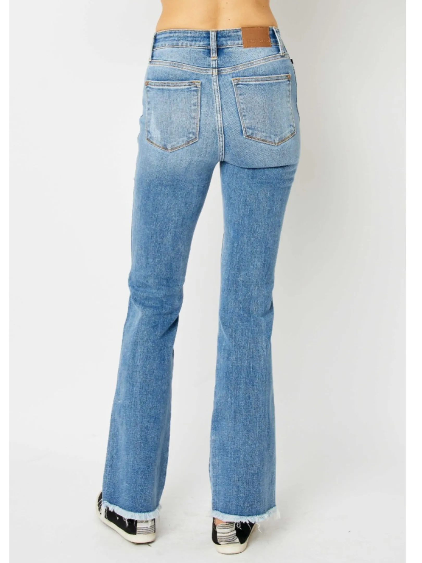 JUDY BLUE HIGH WAIST DESTROY FRAY HEM BOOTCUT