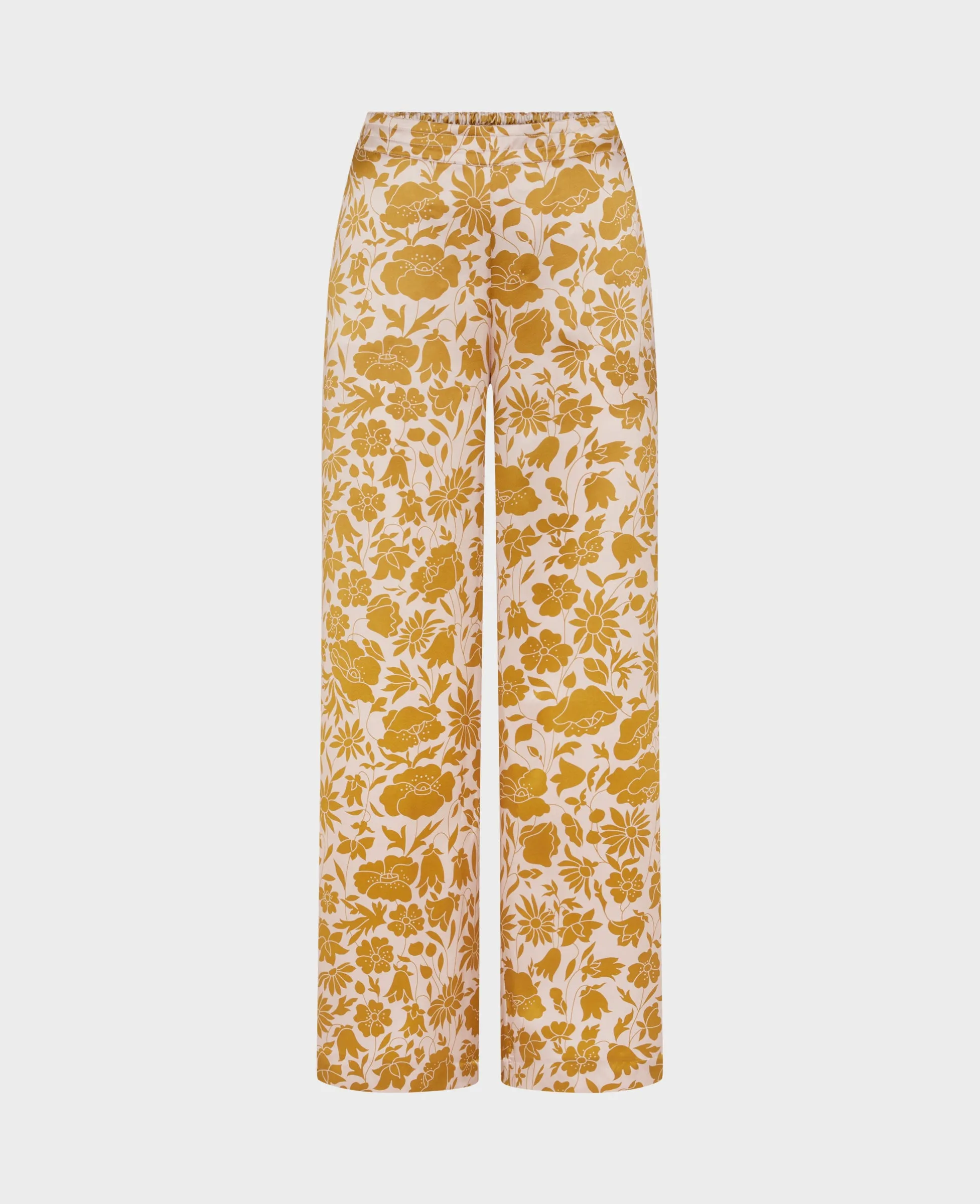 Liberty Print Silk Satin Palazzo Trousers