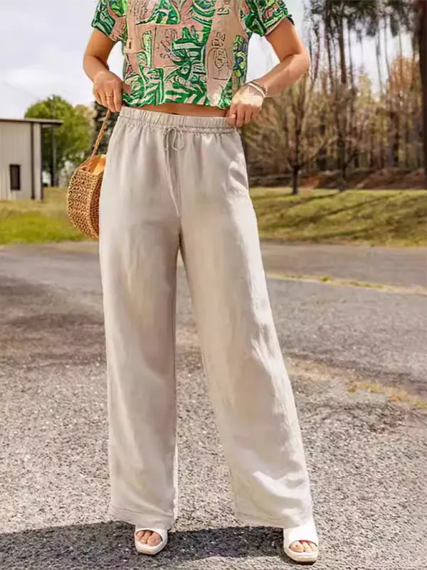 Linen Wide-Leg Pants