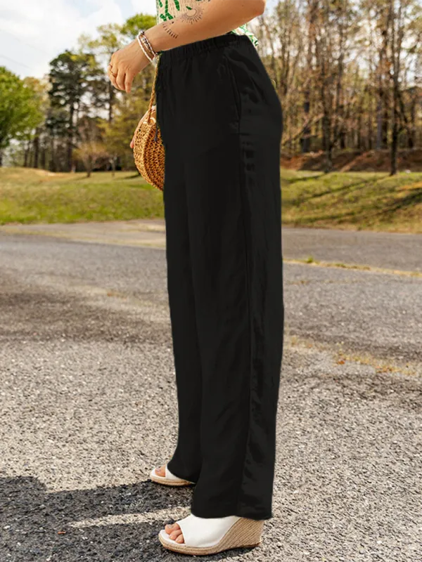 Linen Wide-Leg Pants