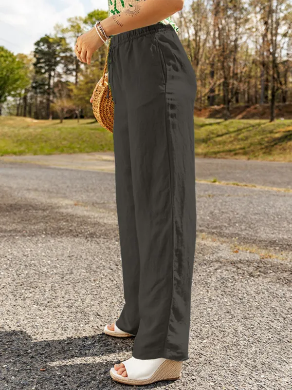 Linen Wide-Leg Pants