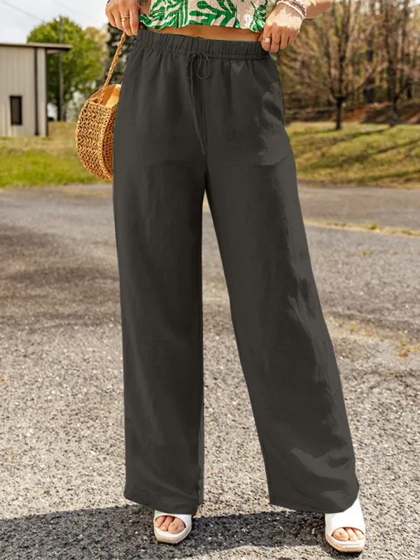 Linen Wide-Leg Pants