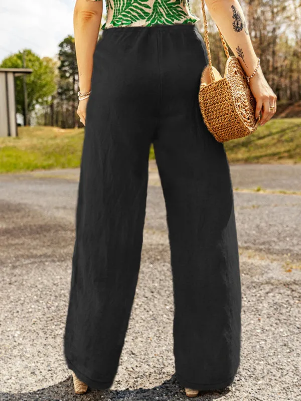 Linen Wide-Leg Pants