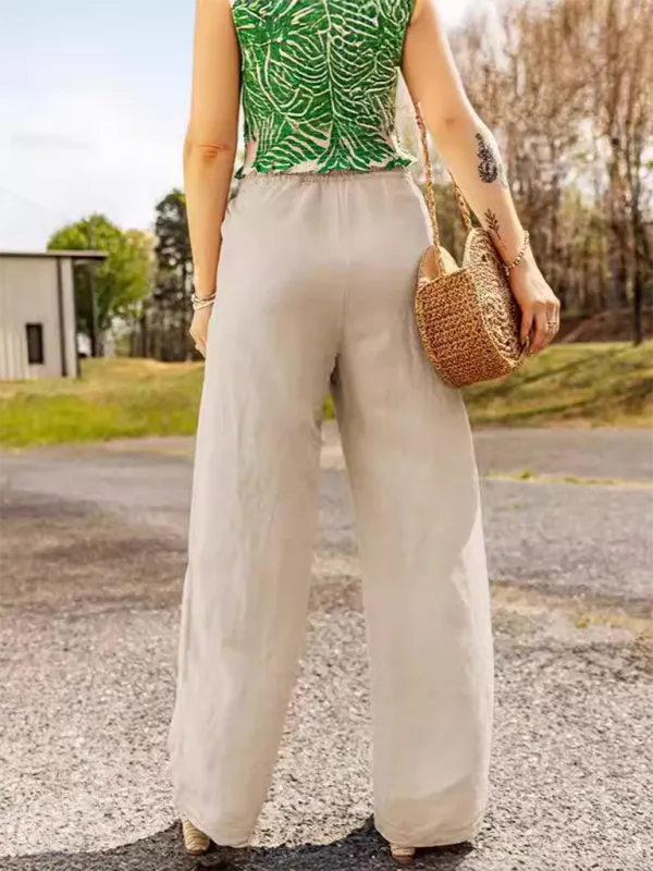 Linen Wide-Leg Pants