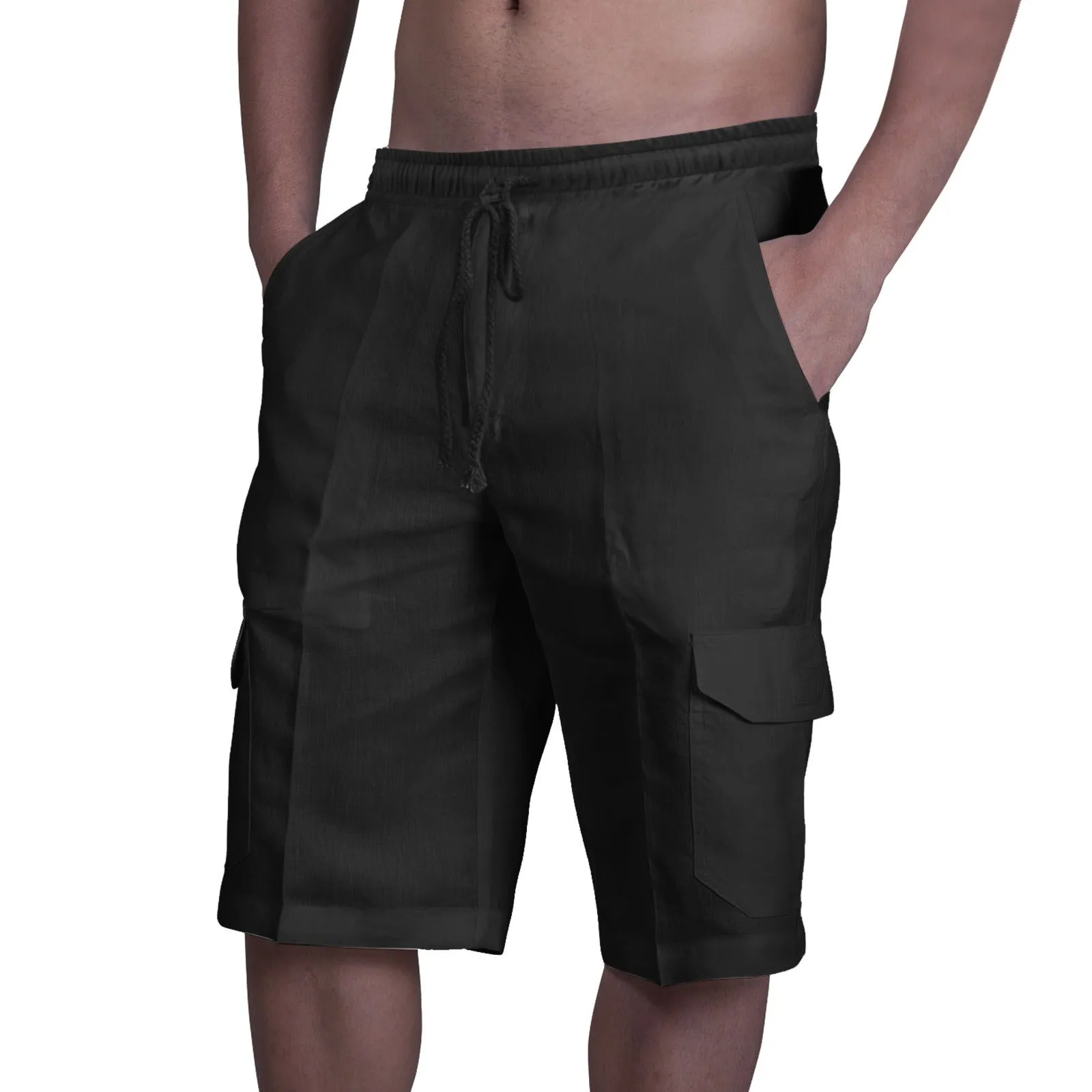 Men's Drawstring Elastic Waist Cargo Board Shorts (6 colors)