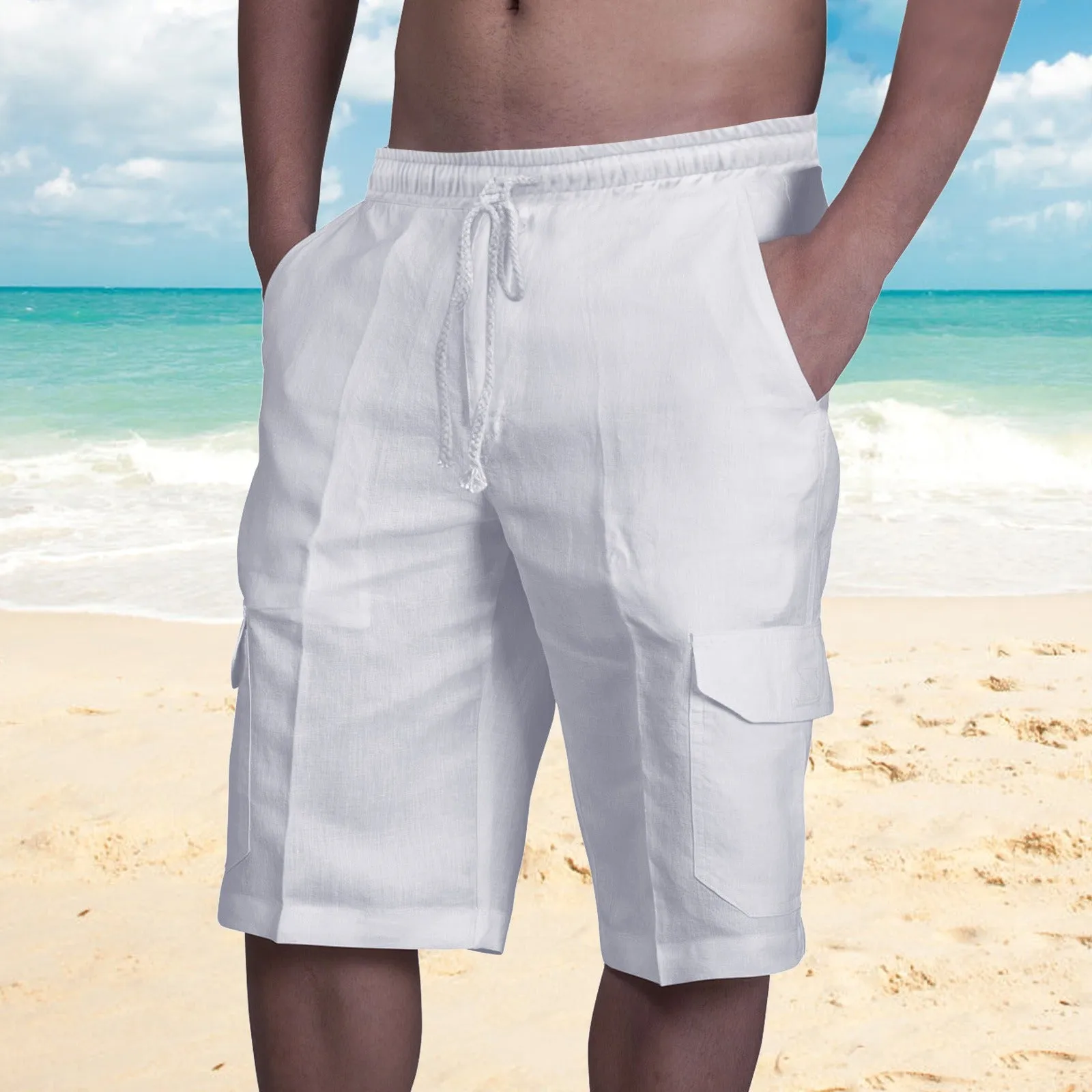 Men's Drawstring Elastic Waist Cargo Board Shorts (6 colors)