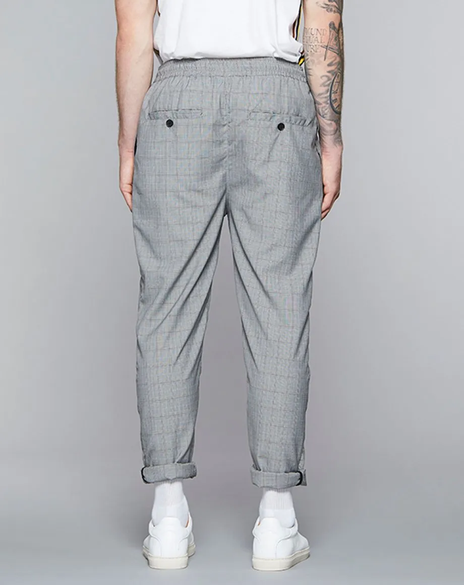 PALAZZO CHECKED MENS TROUSERS | GREY