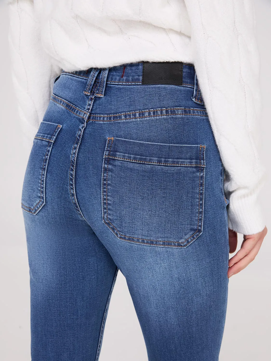 Pintuck Front Bootcut Jeans