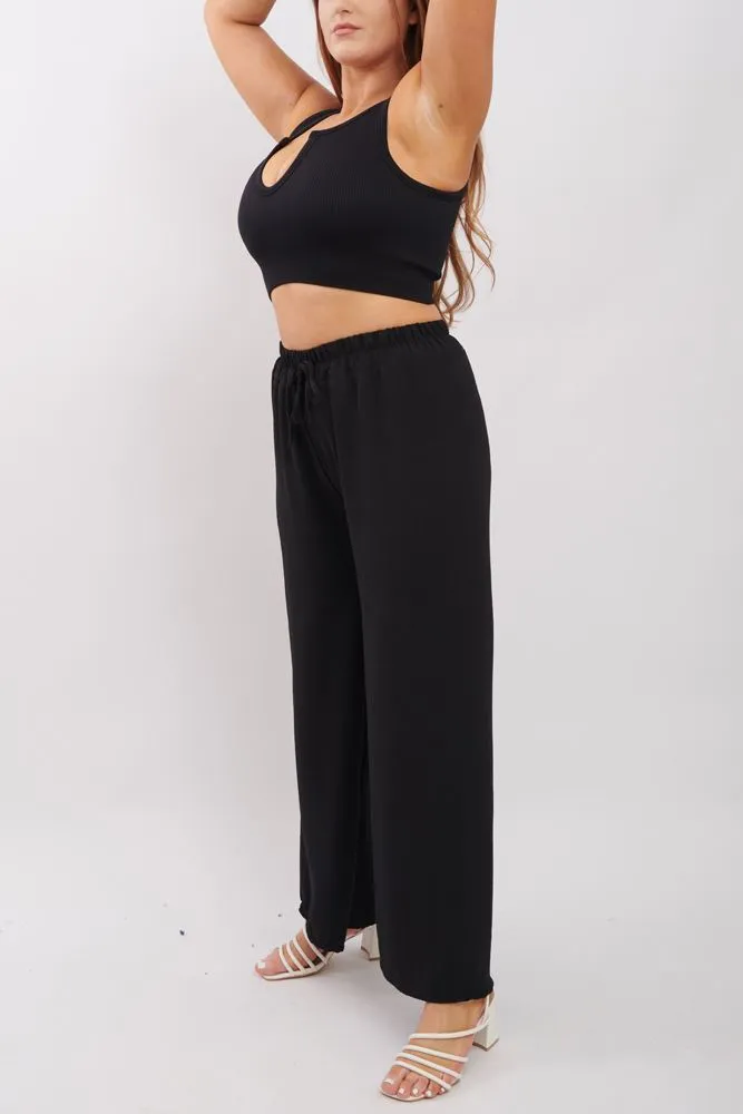 Plain Wide Leg Palazzo