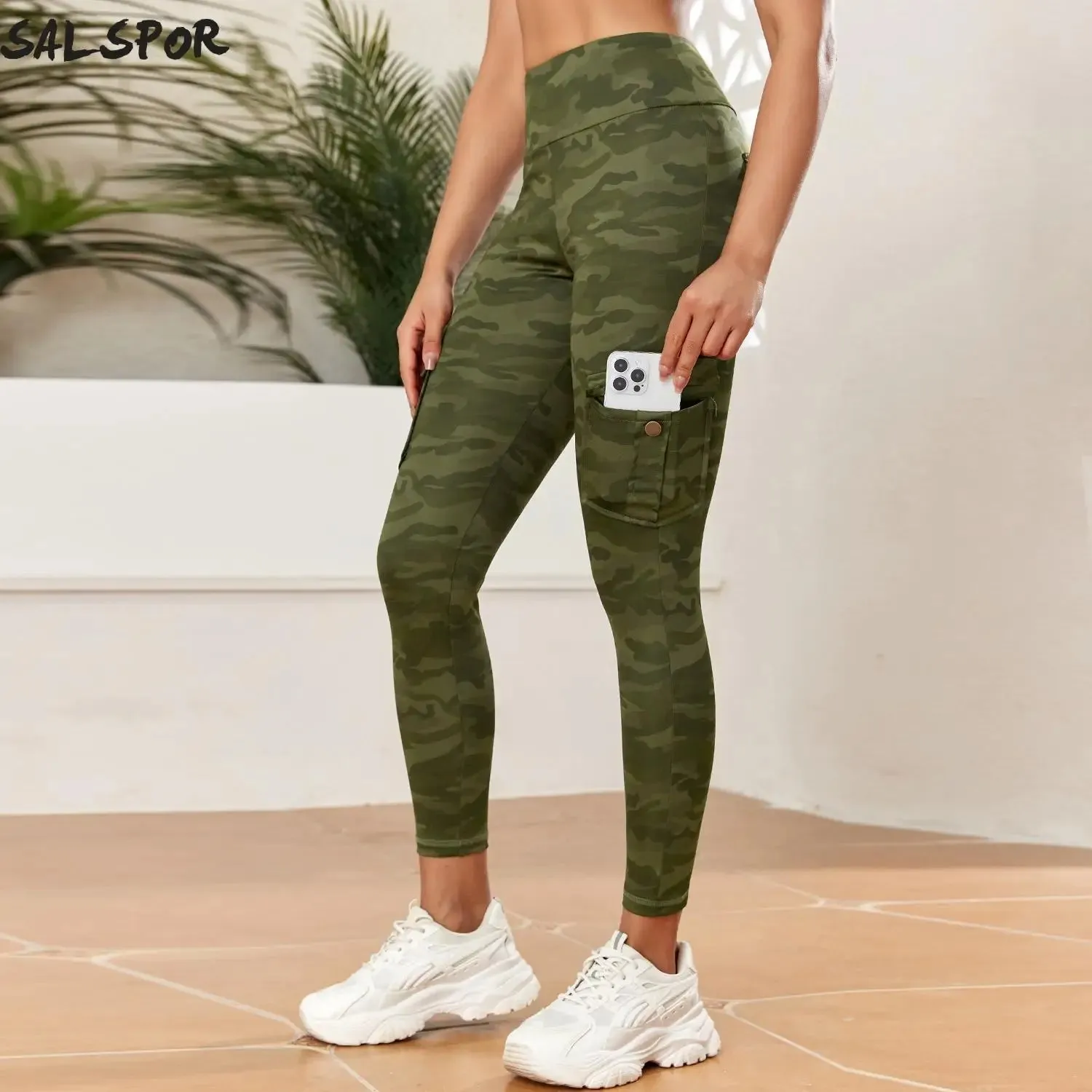 Pocket Yoga Pants Seamless Digital Print Sports Legging High Waist Butt Lifting Fitness Tight Activewear