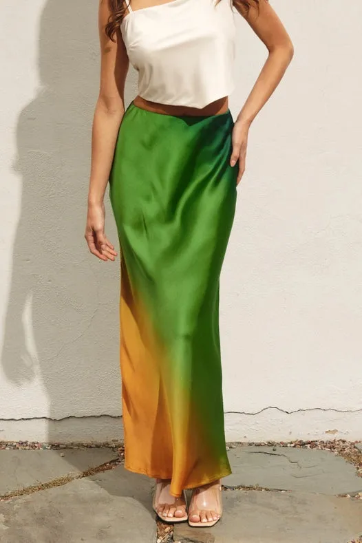 Radiance Ombre Pull On Maxi Skirt IBIZA SUNSET