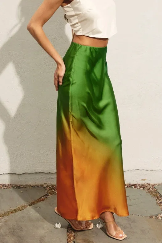 Radiance Ombre Pull On Maxi Skirt IBIZA SUNSET