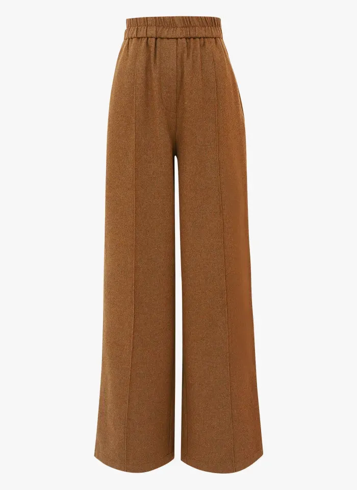 Rani Wide Leg Trousers (Brown)