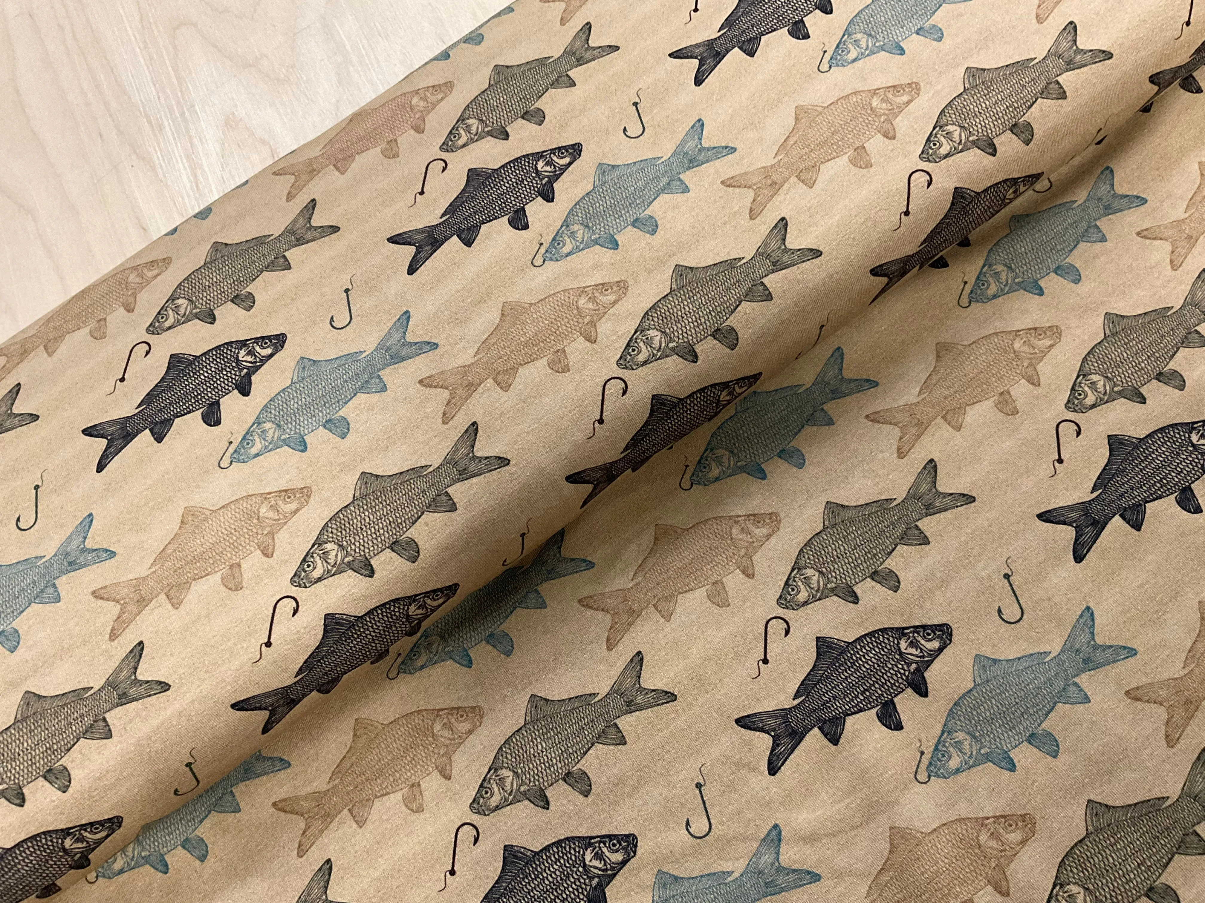 Sale Fishing Cotton Jersey Fabric